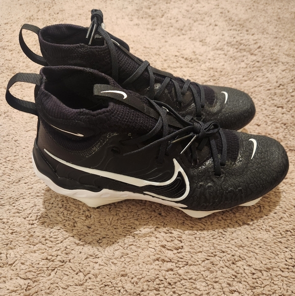 Nike Alpha Huarache NXT Metal Men's Black/WhiteCleats - DJ6517-001 New - Picture 3 of 16